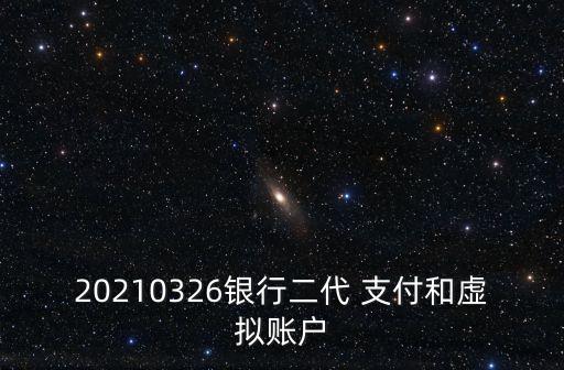 20210326銀行二代 支付和虛擬賬戶