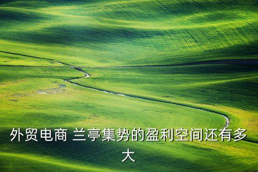 外貿(mào)電商 蘭亭集勢的盈利空間還有多大