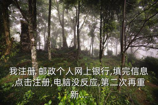 我注冊(cè) 郵政個(gè)人網(wǎng)上銀行,填完信息,點(diǎn)擊注冊(cè),電腦沒(méi)反應(yīng),第二次再重新...