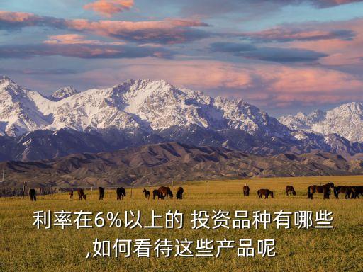 利率在6%以上的 投資品種有哪些,如何看待這些產品呢