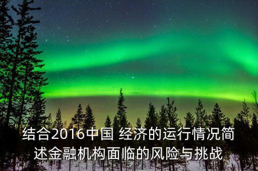 結(jié)合2016中國 經(jīng)濟(jì)的運(yùn)行情況簡述金融機(jī)構(gòu)面臨的風(fēng)險(xiǎn)與挑戰(zhàn)