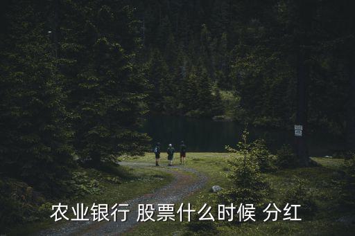 農業(yè)銀行 股票什么時候 分紅