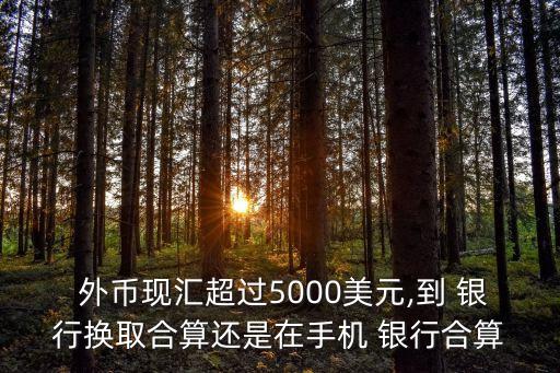  外幣現匯超過5000美元,到 銀行換取合算還是在手機 銀行合算