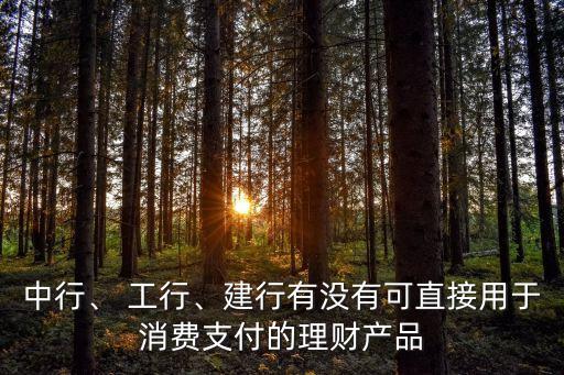 中行、 工行、建行有沒(méi)有可直接用于消費(fèi)支付的理財(cái)產(chǎn)品