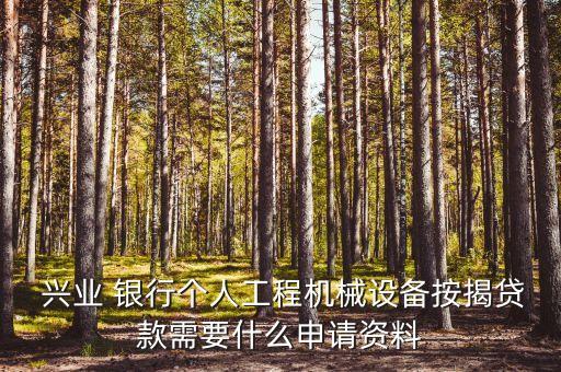 興業(yè) 銀行個人工程機械設(shè)備按揭貸款需要什么申請資料