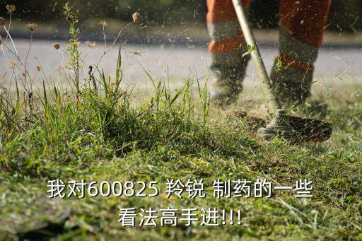 我對600825 羚銳 制藥的一些看法高手進!!!