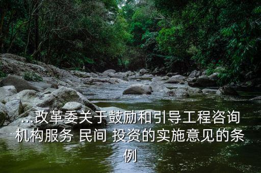 ...改革委關(guān)于鼓勵(lì)和引導(dǎo)工程咨詢機(jī)構(gòu)服務(wù) 民間 投資的實(shí)施意見的條例