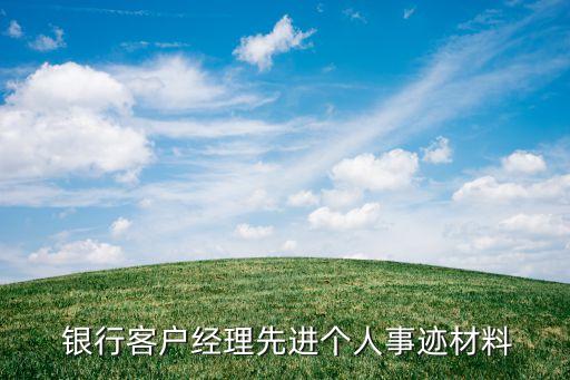  銀行客戶經(jīng)理先進(jìn)個人事跡材料