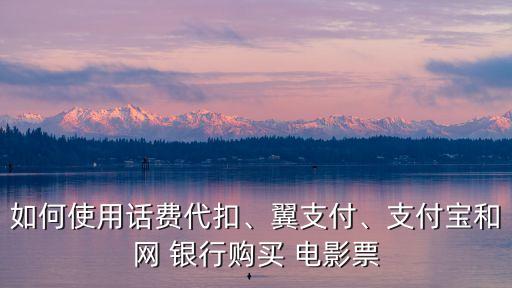 如何使用話費(fèi)代扣、翼支付、支付寶和網(wǎng) 銀行購(gòu)買 電影票