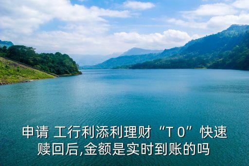 申請(qǐng) 工行利添利理財(cái)“T 0”快速贖回后,金額是實(shí)時(shí)到賬的嗎