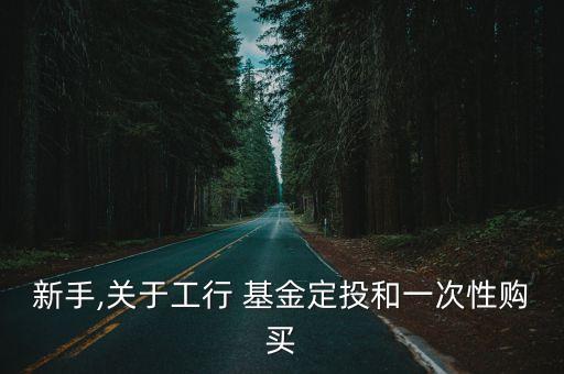 新手,關于工行 基金定投和一次性購買