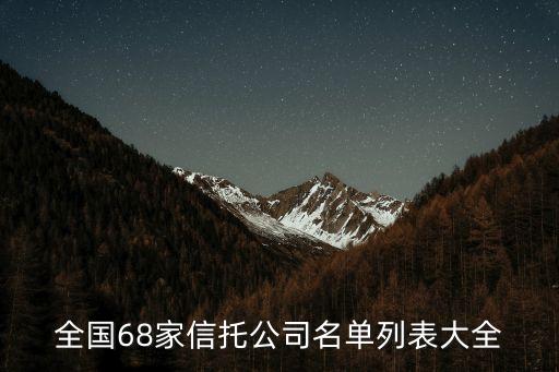全國(guó)68家信托公司名單列表大全