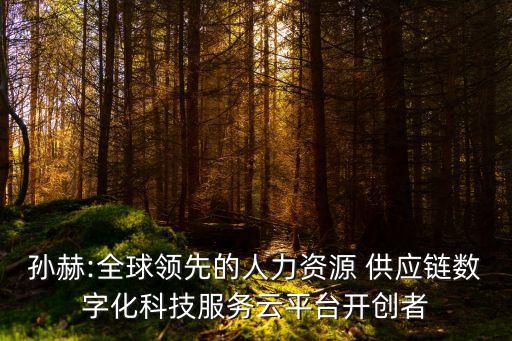 孫赫:全球領先的人力資源 供應鏈數(shù)字化科技服務云平臺開創(chuàng)者