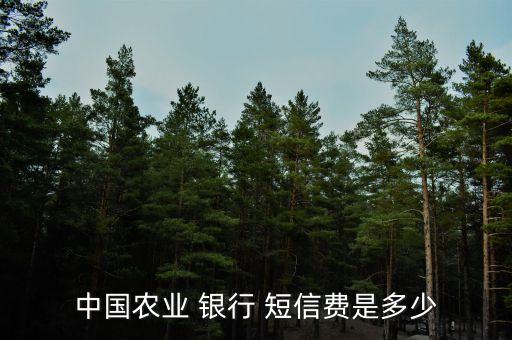 中國農業(yè) 銀行 短信費是多少