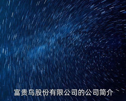  富貴鳥股份有限公司的公司簡介