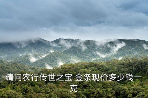請問農行傳世之寶 金條現(xiàn)價多少錢一克