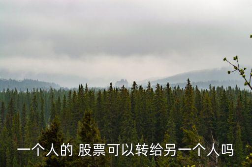 一個(gè)人的 股票可以轉(zhuǎn)給另一個(gè)人嗎