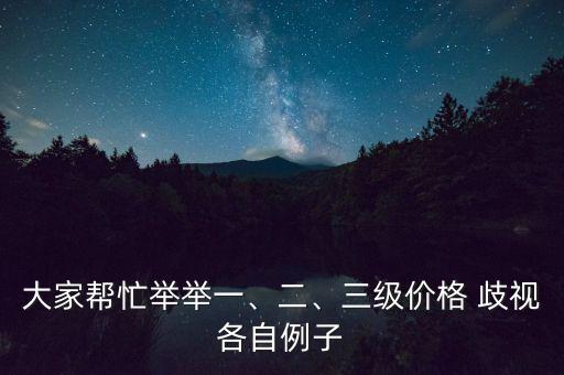 大家?guī)兔εe舉一、二、三級(jí)價(jià)格 歧視各自例子