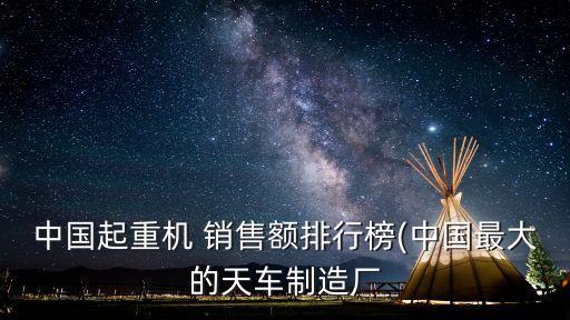中國(guó)起重機(jī) 銷售額排行榜(中國(guó)最大的天車制造廠
