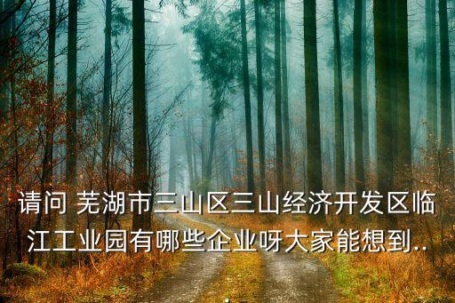 請問 蕪湖市三山區(qū)三山經(jīng)濟開發(fā)區(qū)臨江工業(yè)園有哪些企業(yè)呀大家能想到...