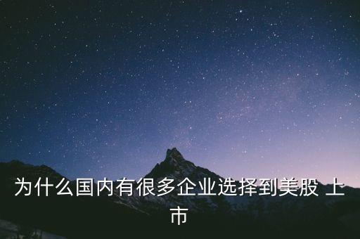 為什么國內有很多企業(yè)選擇到美股 上市