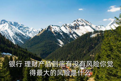  銀行 理財(cái)產(chǎn)品到底有沒(méi)有風(fēng)險(xiǎn)你覺(jué)得最大的風(fēng)險(xiǎn)是什么