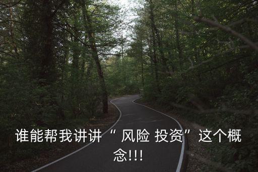 誰(shuí)能幫我講講“ 風(fēng)險(xiǎn) 投資”這個(gè)概念!!!