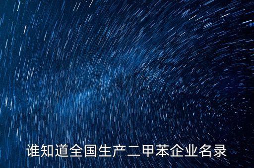 誰知道全國生產(chǎn)二甲苯企業(yè)名錄