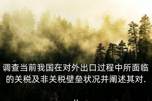 調查當前我國在對外出口過程中所面臨的關稅及非關稅壁壘狀況并闡述其對...