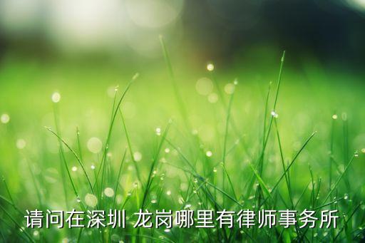 請(qǐng)問在深圳 龍崗哪里有律師事務(wù)所