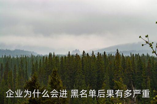 企業(yè)為什么會進 黑名單后果有多嚴(yán)重