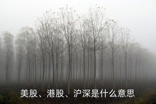 美股、港股、滬深是什么意思