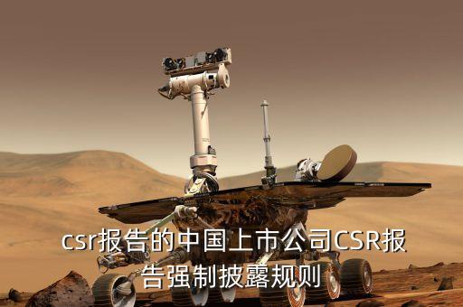  csr報告的中國上市公司CSR報告強(qiáng)制披露規(guī)則