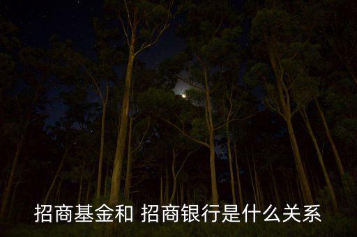 招商基金和 招商銀行是什么關系