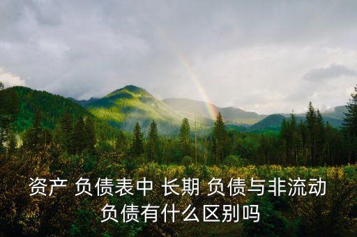 資產(chǎn) 負(fù)債表中 長期 負(fù)債與非流動 負(fù)債有什么區(qū)別嗎