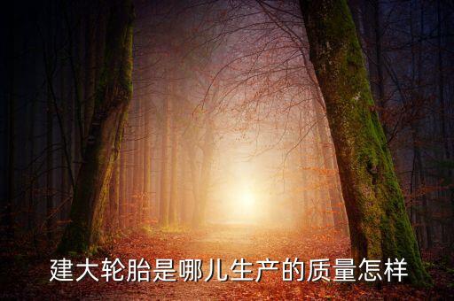  建大輪胎是哪兒生產(chǎn)的質(zhì)量怎樣