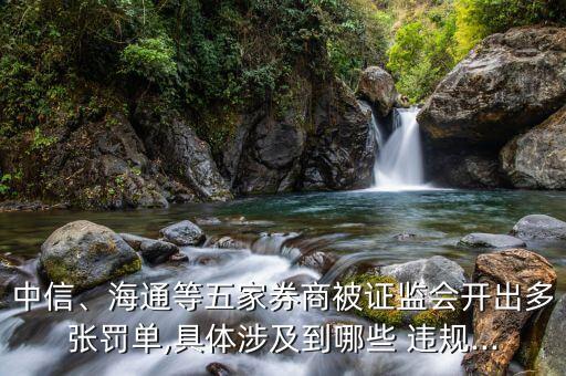 中信、海通等五家券商被證監(jiān)會(huì)開出多張罰單,具體涉及到哪些 違規(guī)...
