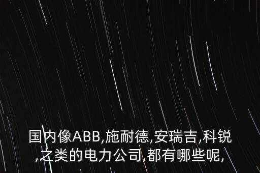 國內(nèi)像ABB,施耐德,安瑞吉,科銳,之類的電力公司,都有哪些呢,