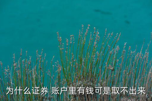 為什么證券 賬戶里有錢可是取不出來