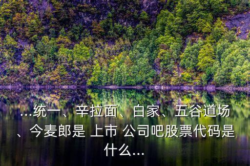 ...統(tǒng)一、辛拉面、白家、五谷道場(chǎng)、今麥郎是 上市 公司吧股票代碼是什么...