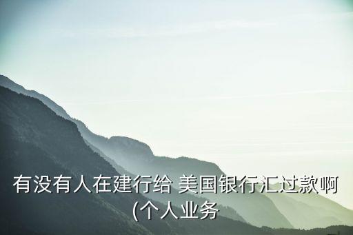 有沒(méi)有人在建行給 美國(guó)銀行匯過(guò)款啊(個(gè)人業(yè)務(wù)