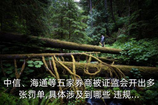 中信、海通等五家券商被證監(jiān)會開出多張罰單,具體涉及到哪些 違規(guī)...