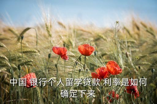 中國(guó) 銀行個(gè)人留學(xué)貸款 利率是如何確定下來