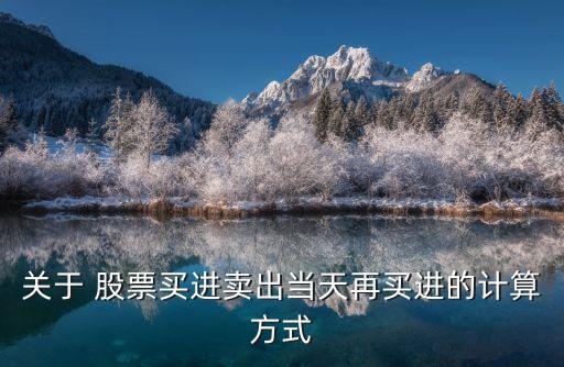 關(guān)于 股票買進賣出當天再買進的計算方式