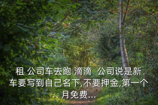 租 公司車去跑 滴滴  公司說(shuō)是新車要寫到自己名下,不要押金,第一個(gè)月免費(fèi)...