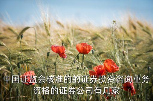 中國證監(jiān)會核準的的證券投資咨詢業(yè)務資格的證券公司有幾家