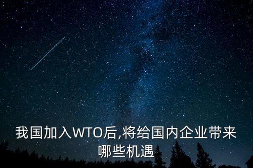 我國加入WTO后,將給國內企業(yè)帶來哪些機遇