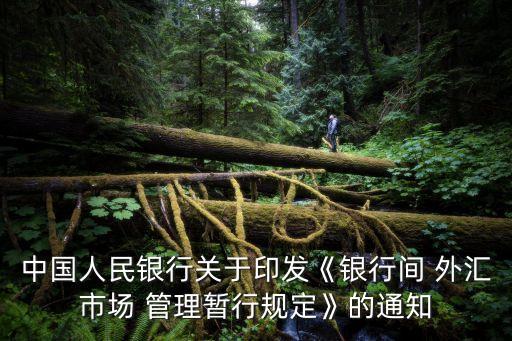 中國人民銀行關(guān)于印發(fā)《銀行間 外匯市場 管理暫行規(guī)定》的通知