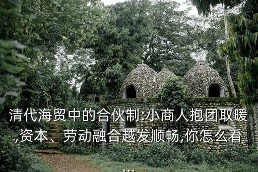 清代海貿(mào)中的合伙制:小商人抱團(tuán)取暖,資本、勞動(dòng)融合越發(fā)順暢,你怎么看...