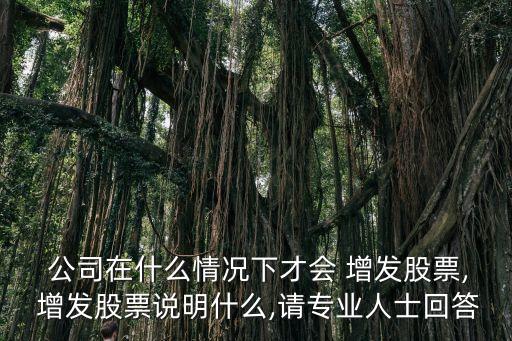  公司在什么情況下才會(huì) 增發(fā)股票, 增發(fā)股票說(shuō)明什么,請(qǐng)專業(yè)人士回答